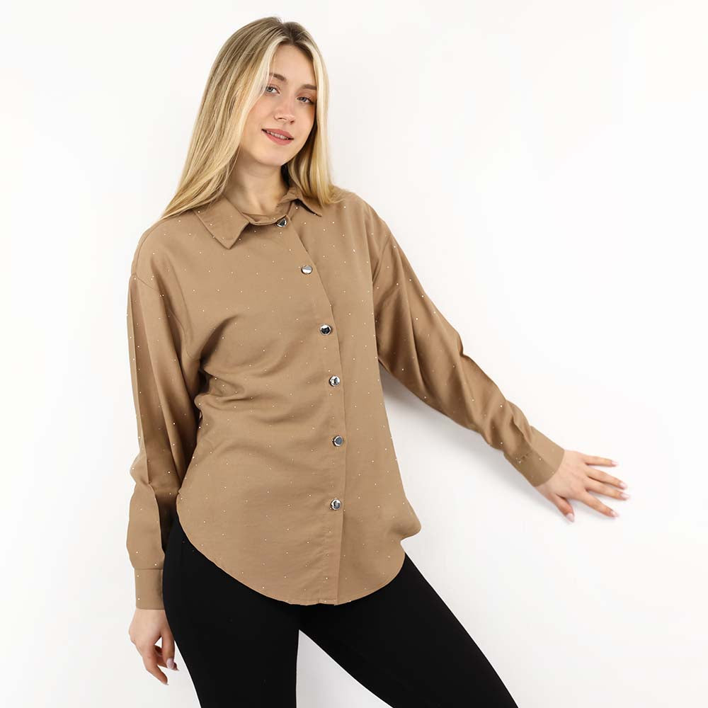 Classic Button-Up Relaxed Blouse
