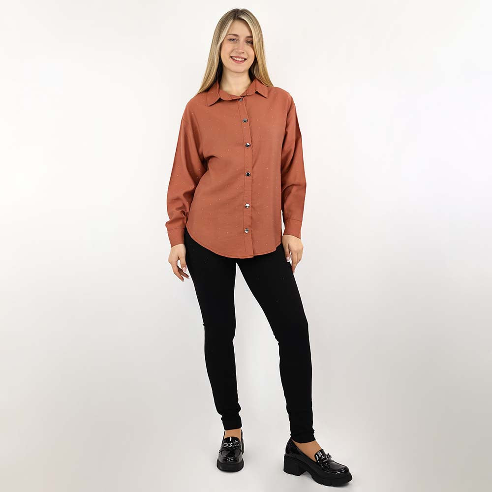 Classic Button-Up Relaxed Blouse