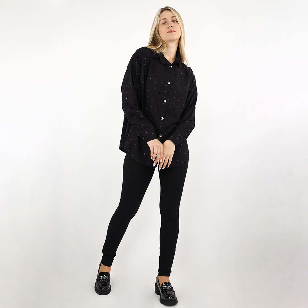Classic Button-Up Relaxed Blouse