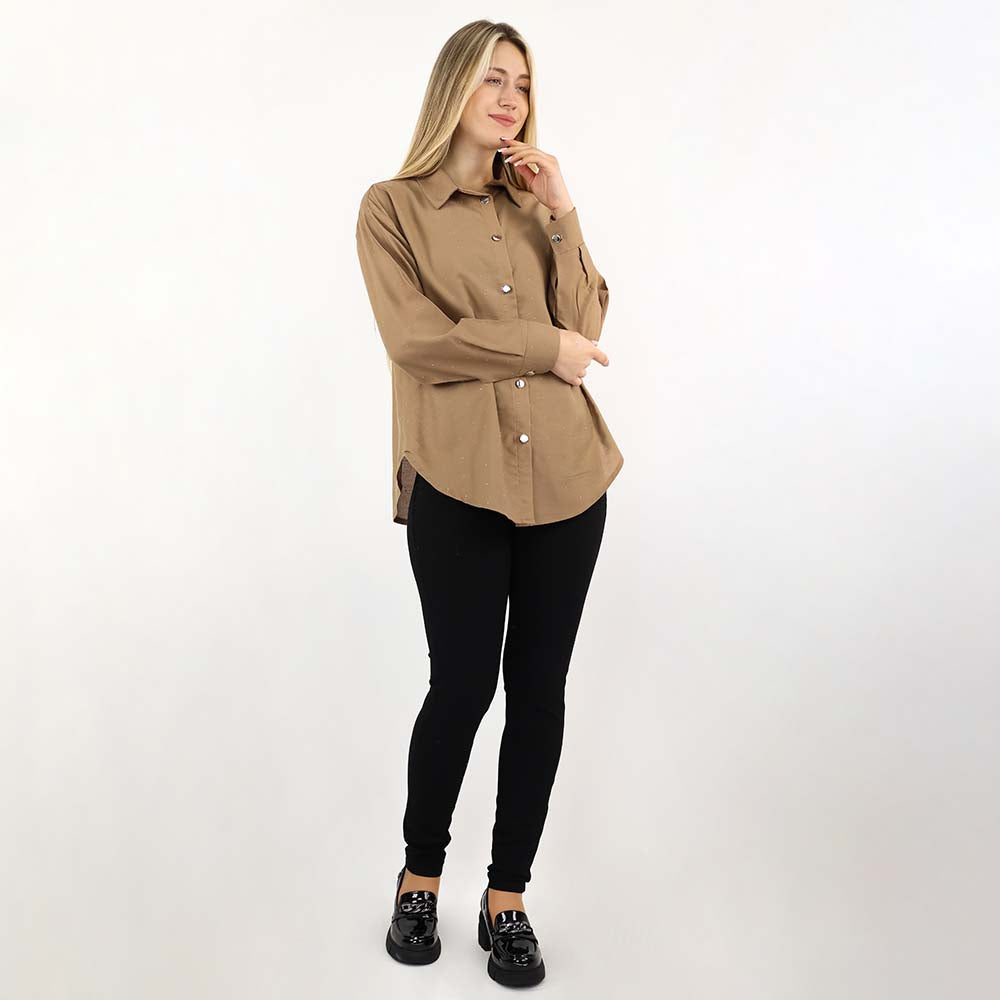Classic Button-Up Relaxed Blouse