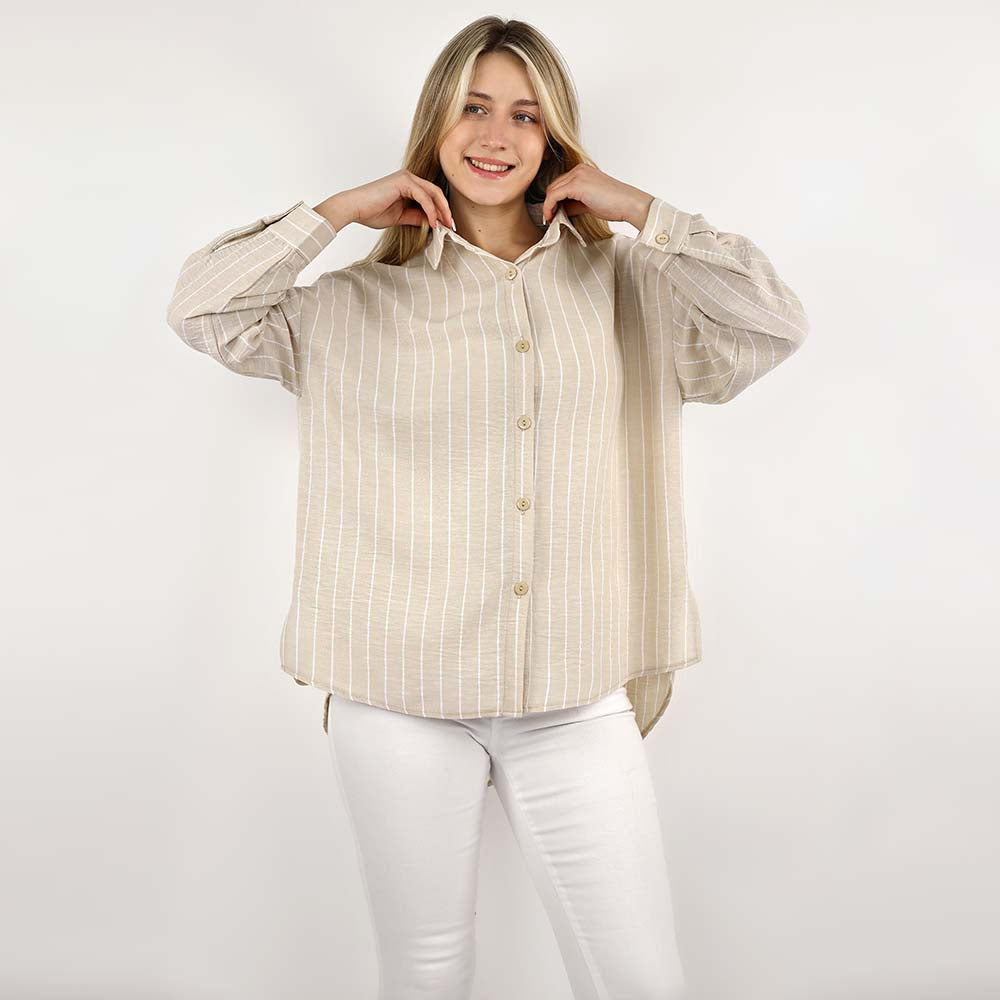 Modern Striped Relaxed Blouse