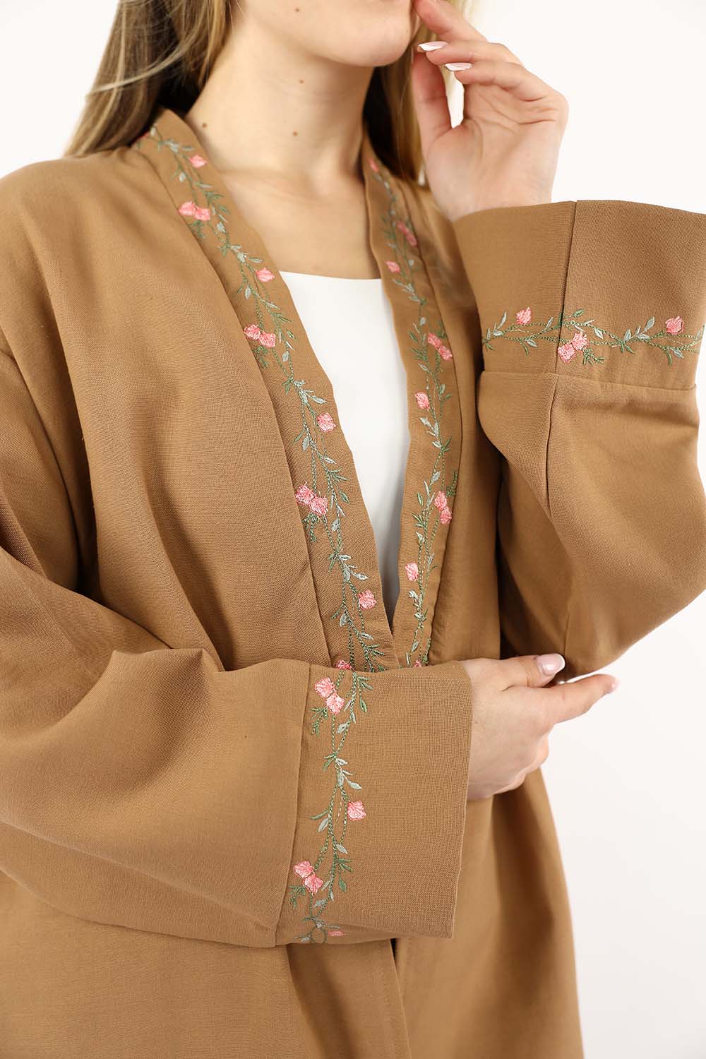 Floral Embroidered Relaxed Kimono/Cardigan