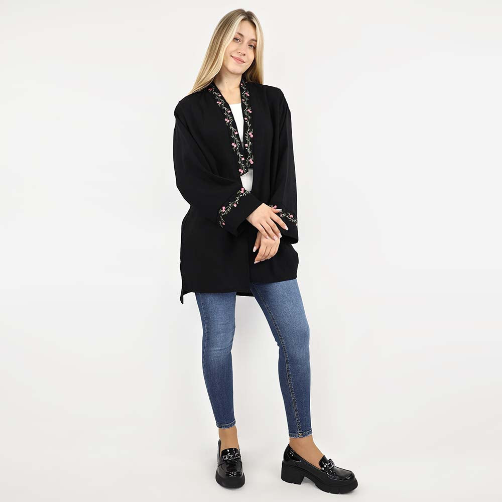 Floral Embroidered Relaxed Kimono/Cardigan