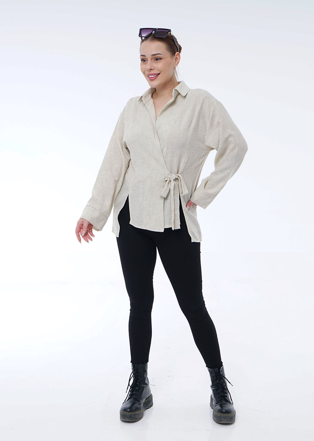 Long Sleeve Tie Shirt