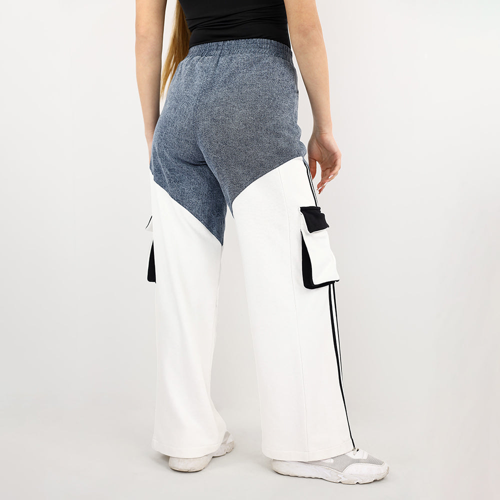 Dynamic Colorblock Relaxed Wide-Leg Pants
