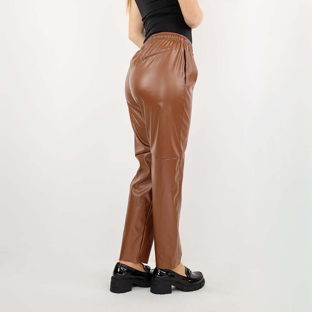 Glossy Faux Leather Joggers