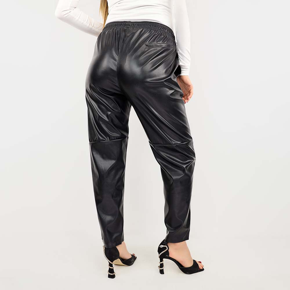 Glossy Faux Leather Joggers