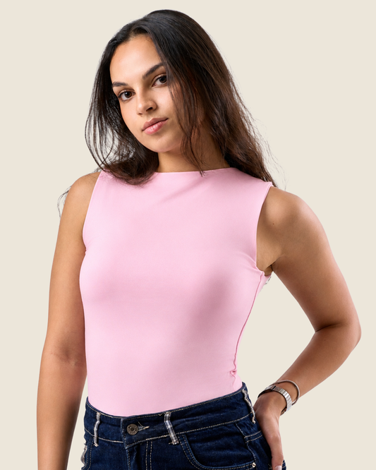 Crewneck Tank Top - Rose