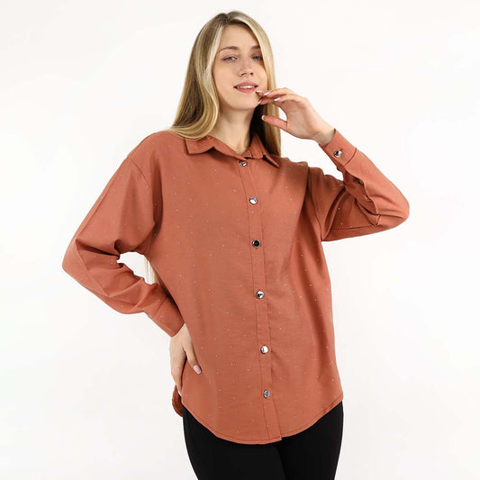 Classic Button-Up Relaxed Blouse