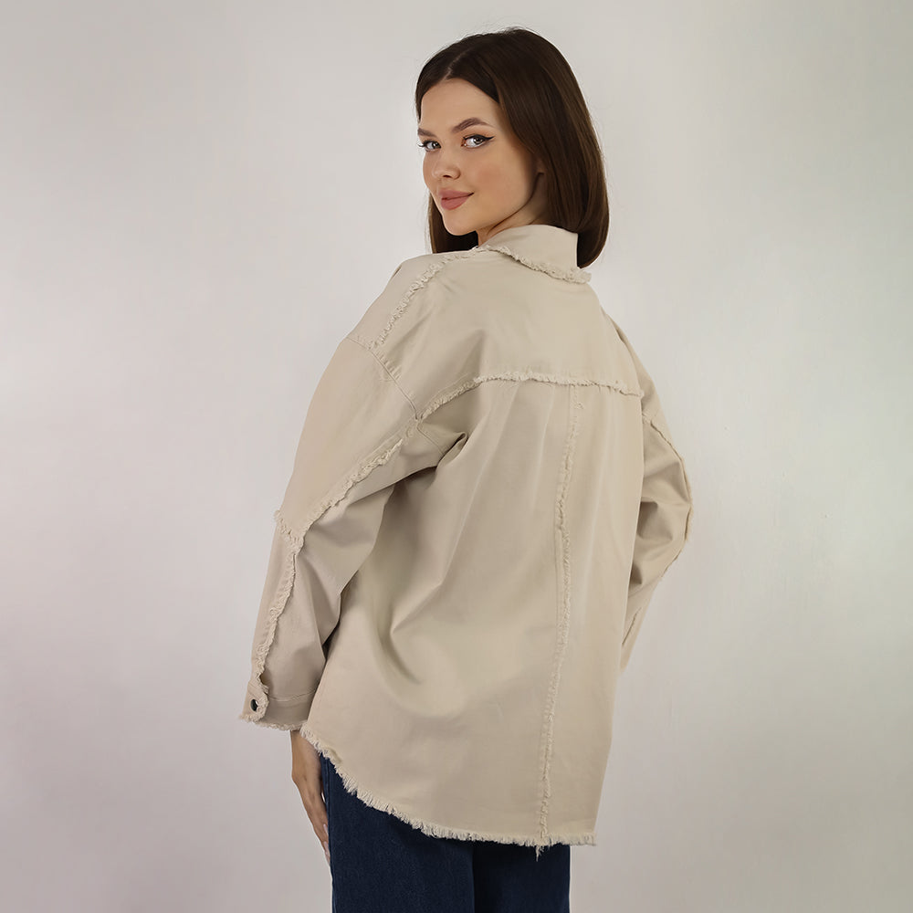 Long Sleeve Shirt with Metal Chains Details