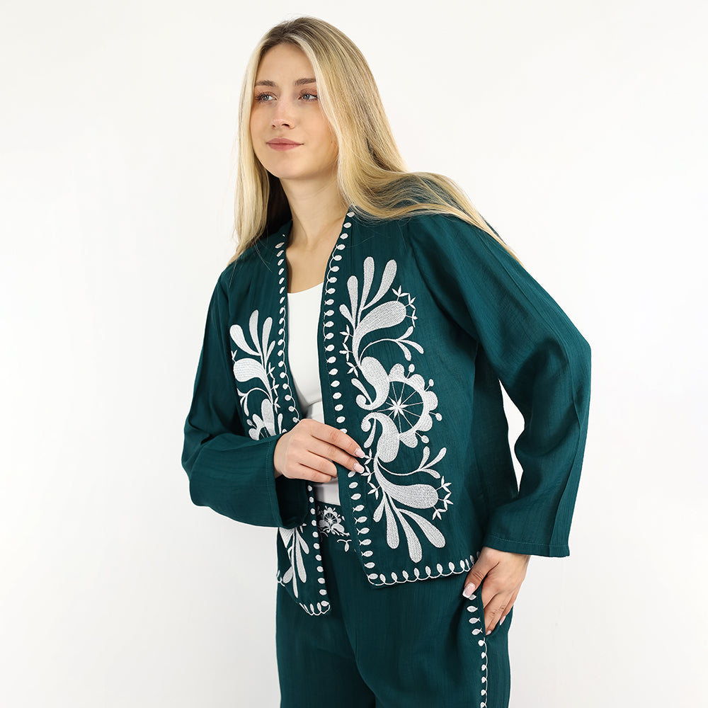 Embroidered Floral Long Sleeve Set