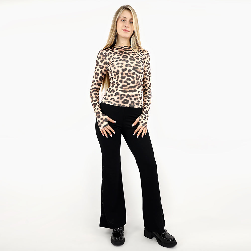 Long Sleeve Leopard Top