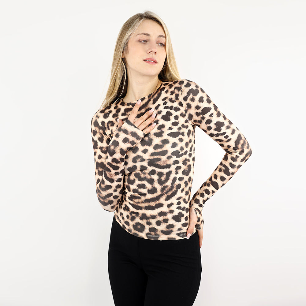 Long Sleeve Leopard Top