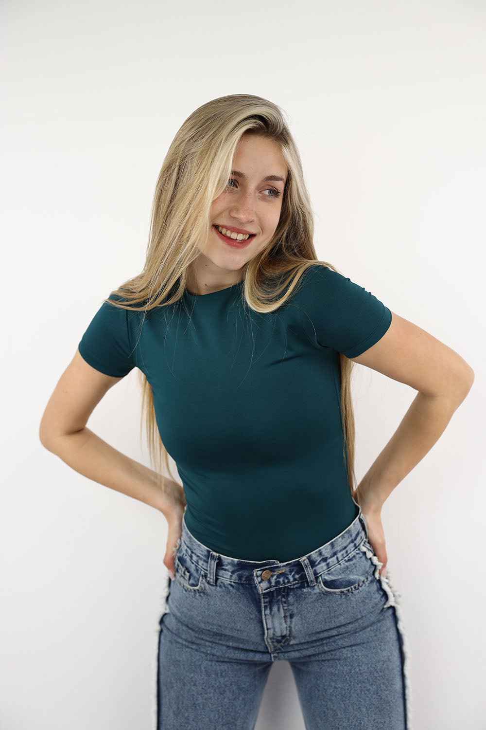 Short Sleeve Basic Top – High Neck