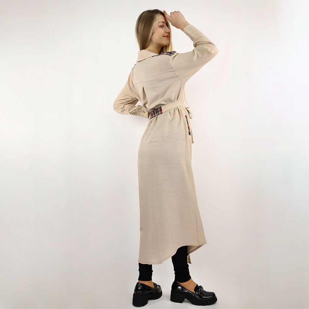 Long Sleeve Trench Dress