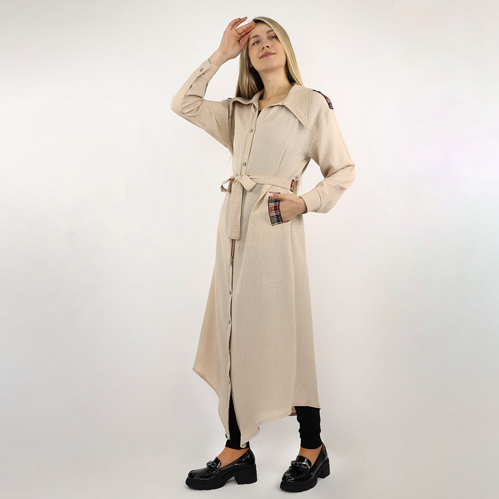 Long Sleeve Trench Dress