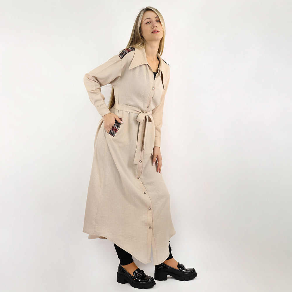 Long Sleeve Trench Dress