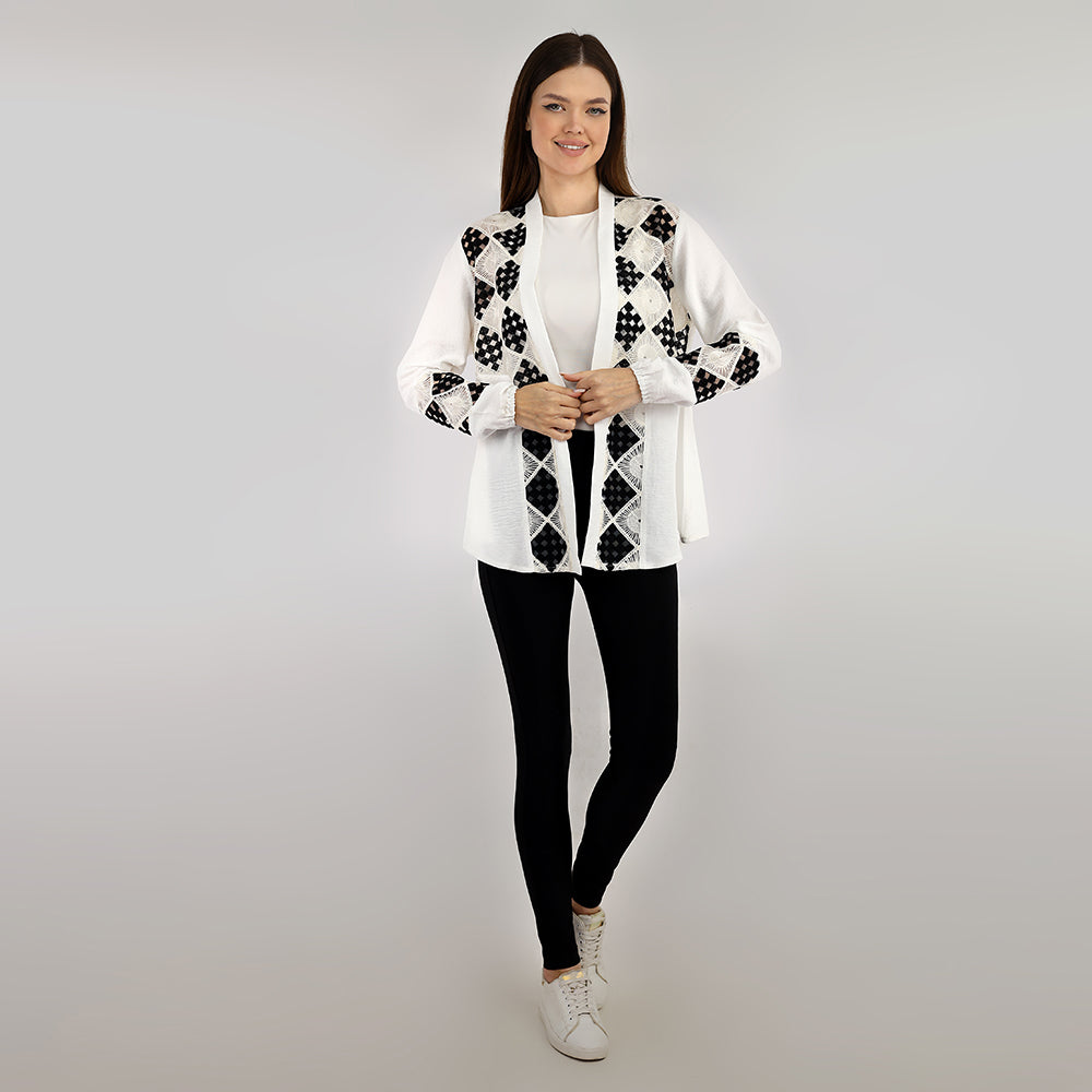 Embroided Squares Long Sleeve Shirt