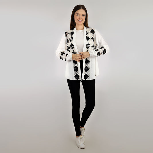 Embroided Squares Long Sleeve Shirt