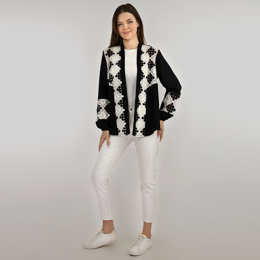 Embroided Squares Long Sleeve Shirt