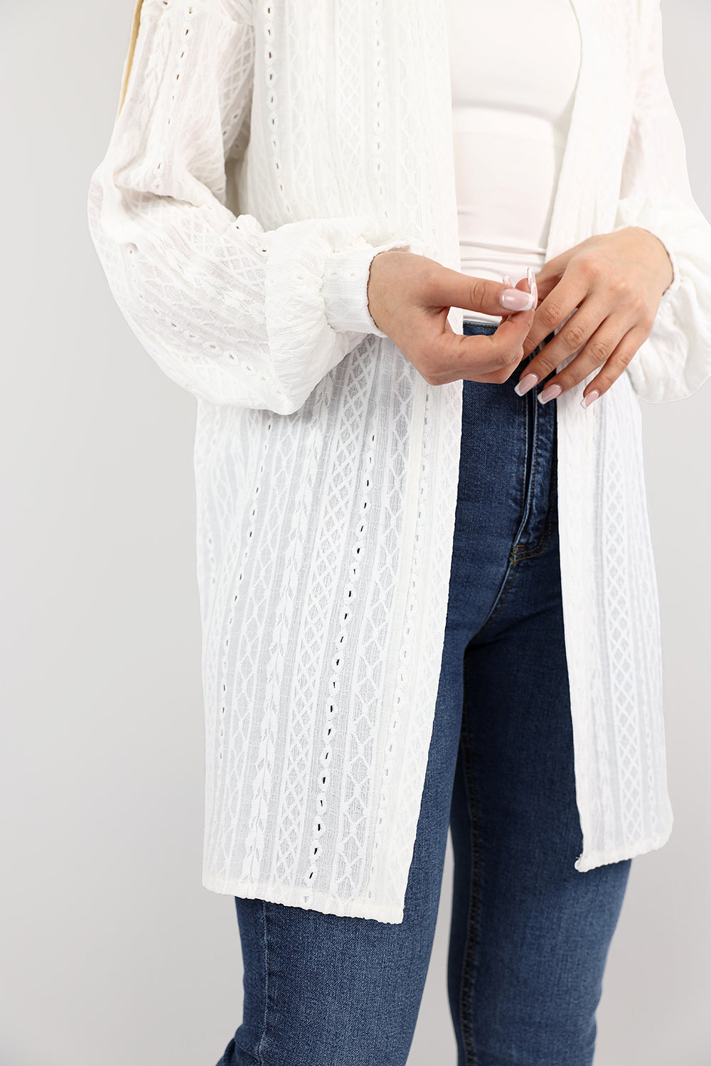 Off White Cardigan - Delicate Details