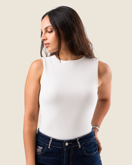 Crewneck Tank Top - Off-White