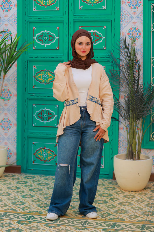 Short Cardigan with Embroided Details
