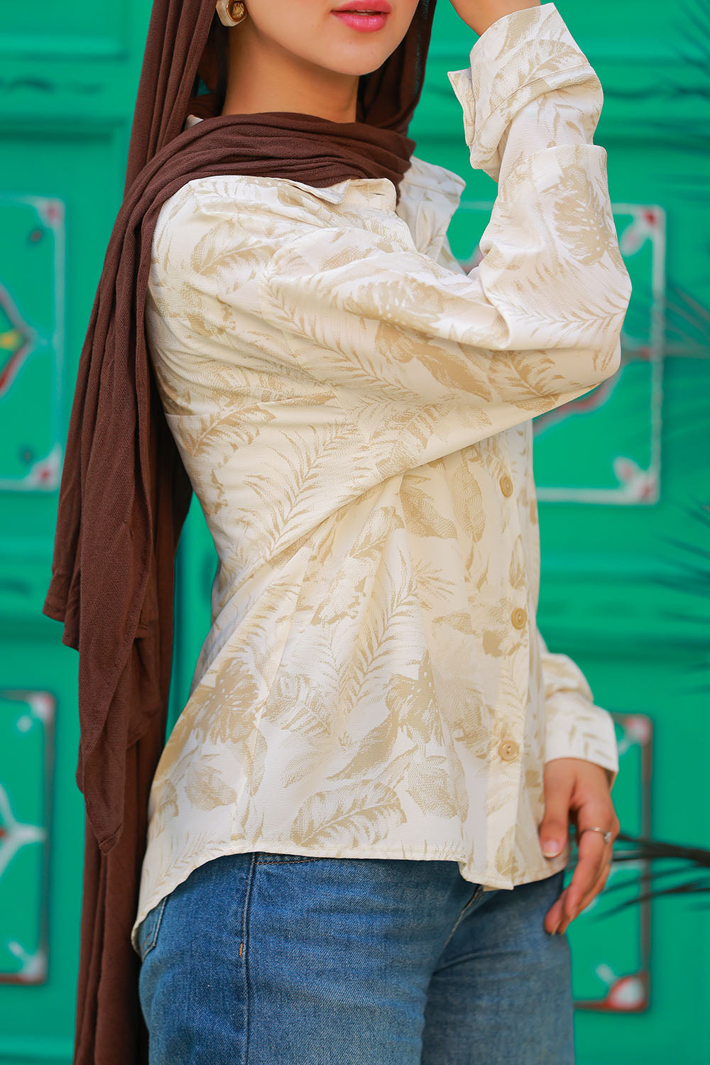 Beige Tropical Shirt - Relaxed Fit