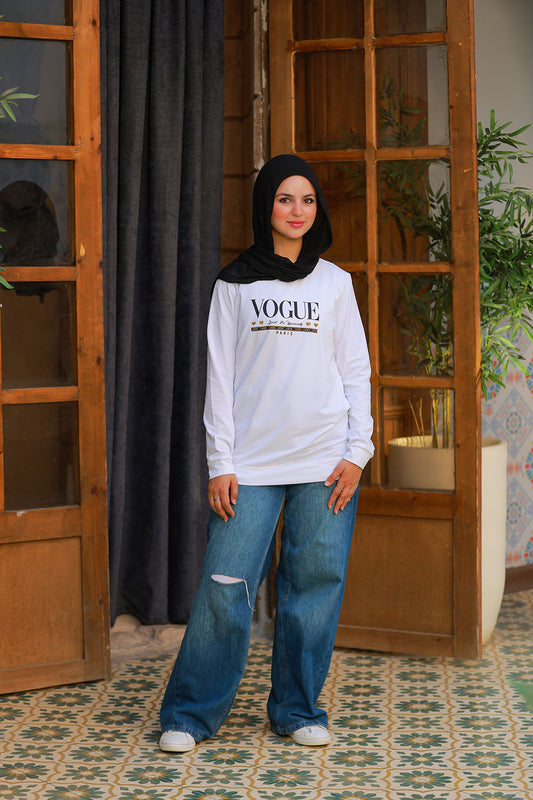 Long Sleeve T-Shirt – Vogue Print