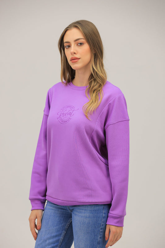 Treat Yourself Embroidered Sweatshirt