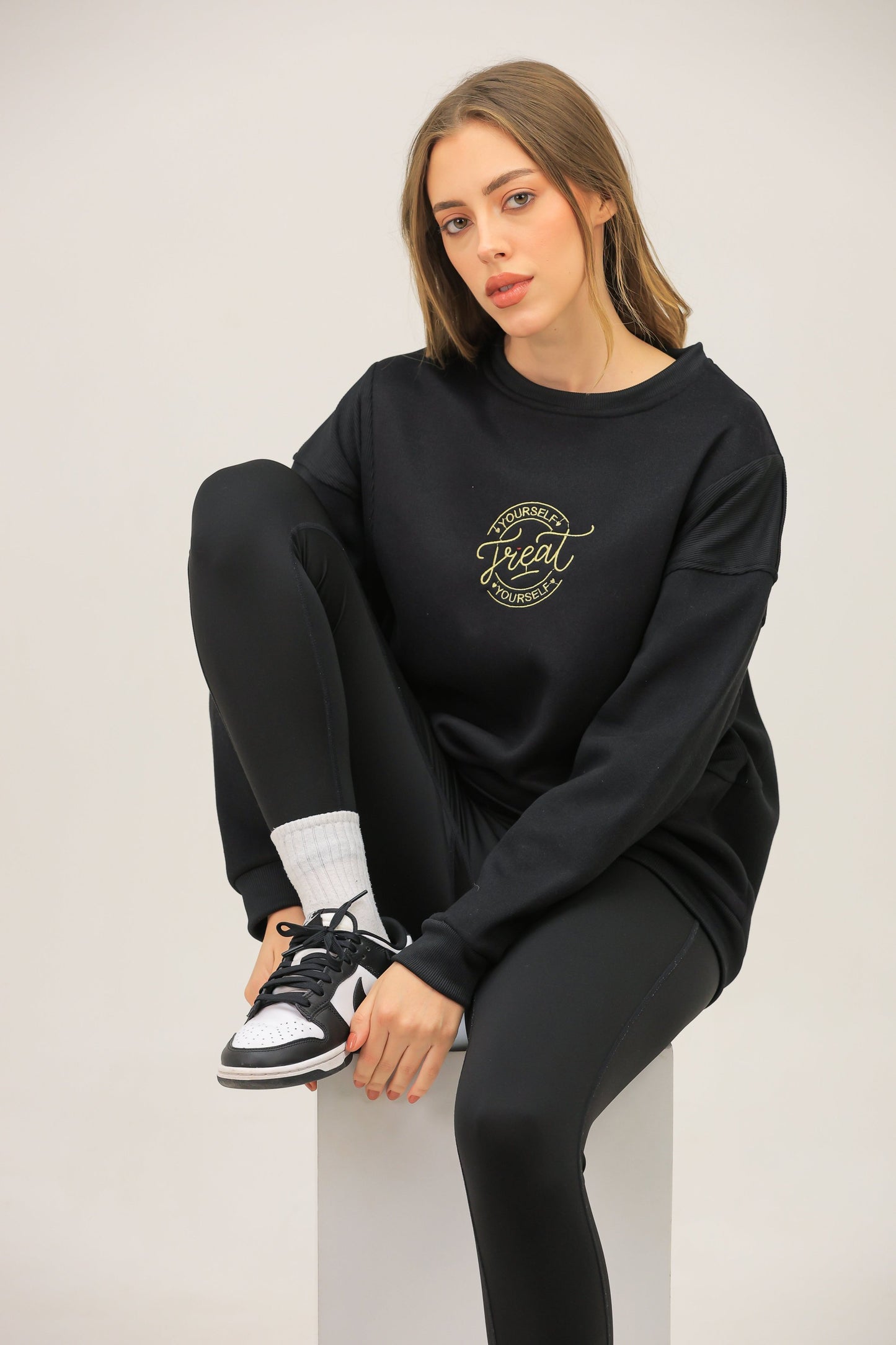 Treat Yourself Embroidered Sweatshirt