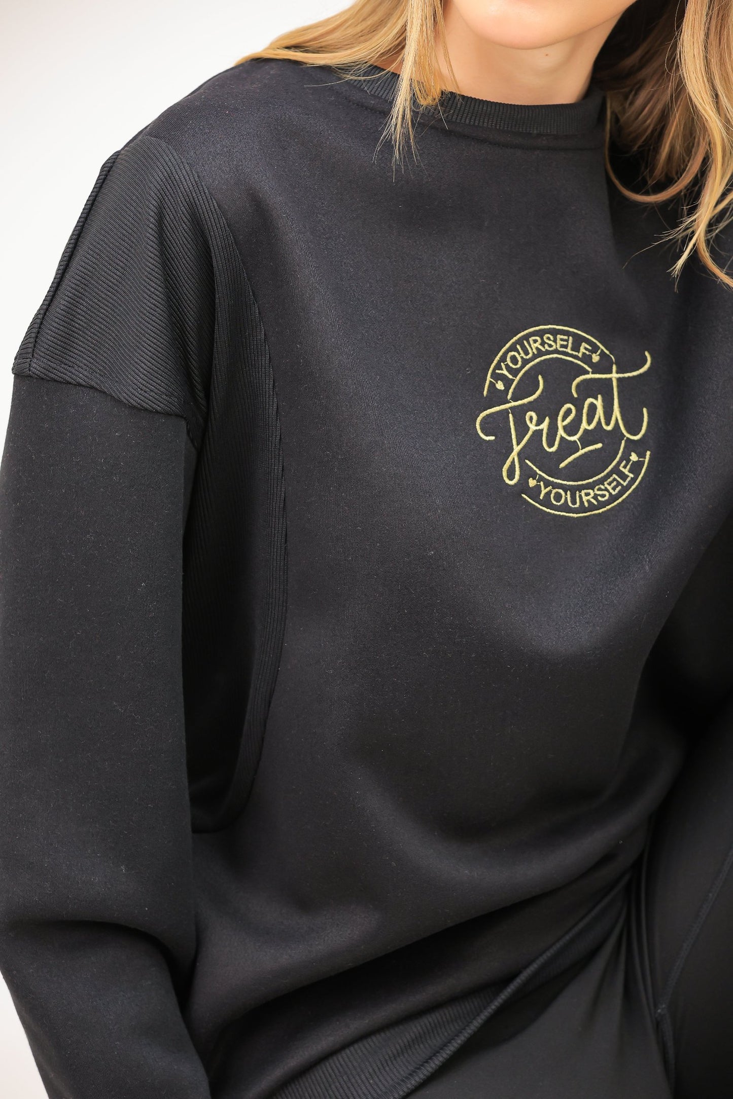 Treat Yourself Embroidered Sweatshirt