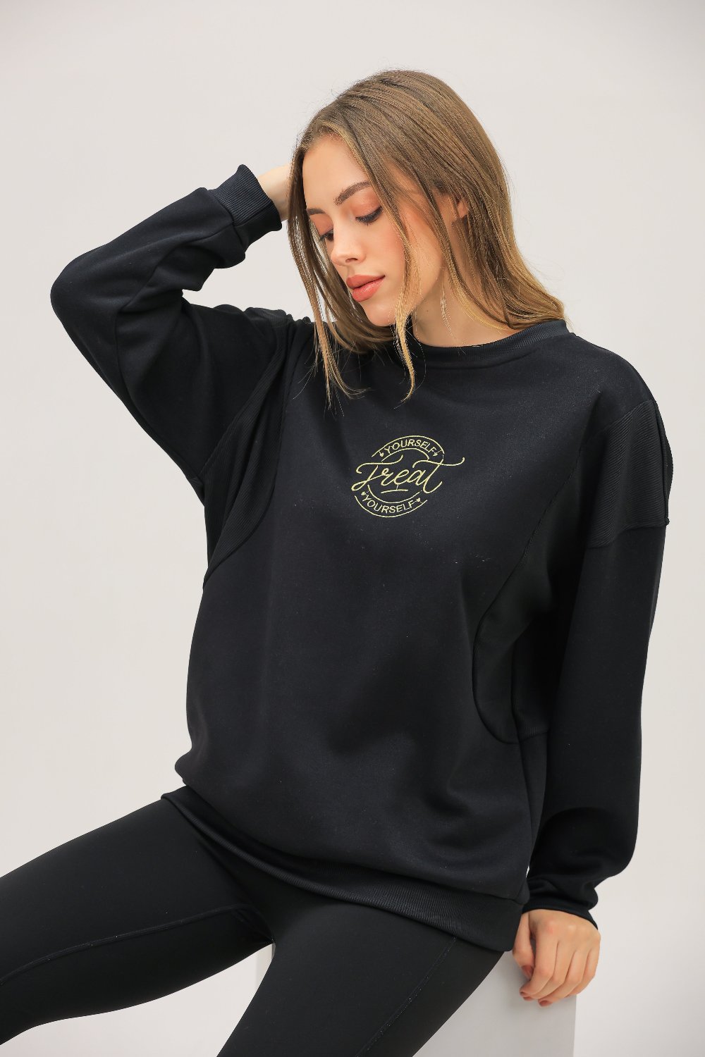 Treat Yourself Embroidered Sweatshirt