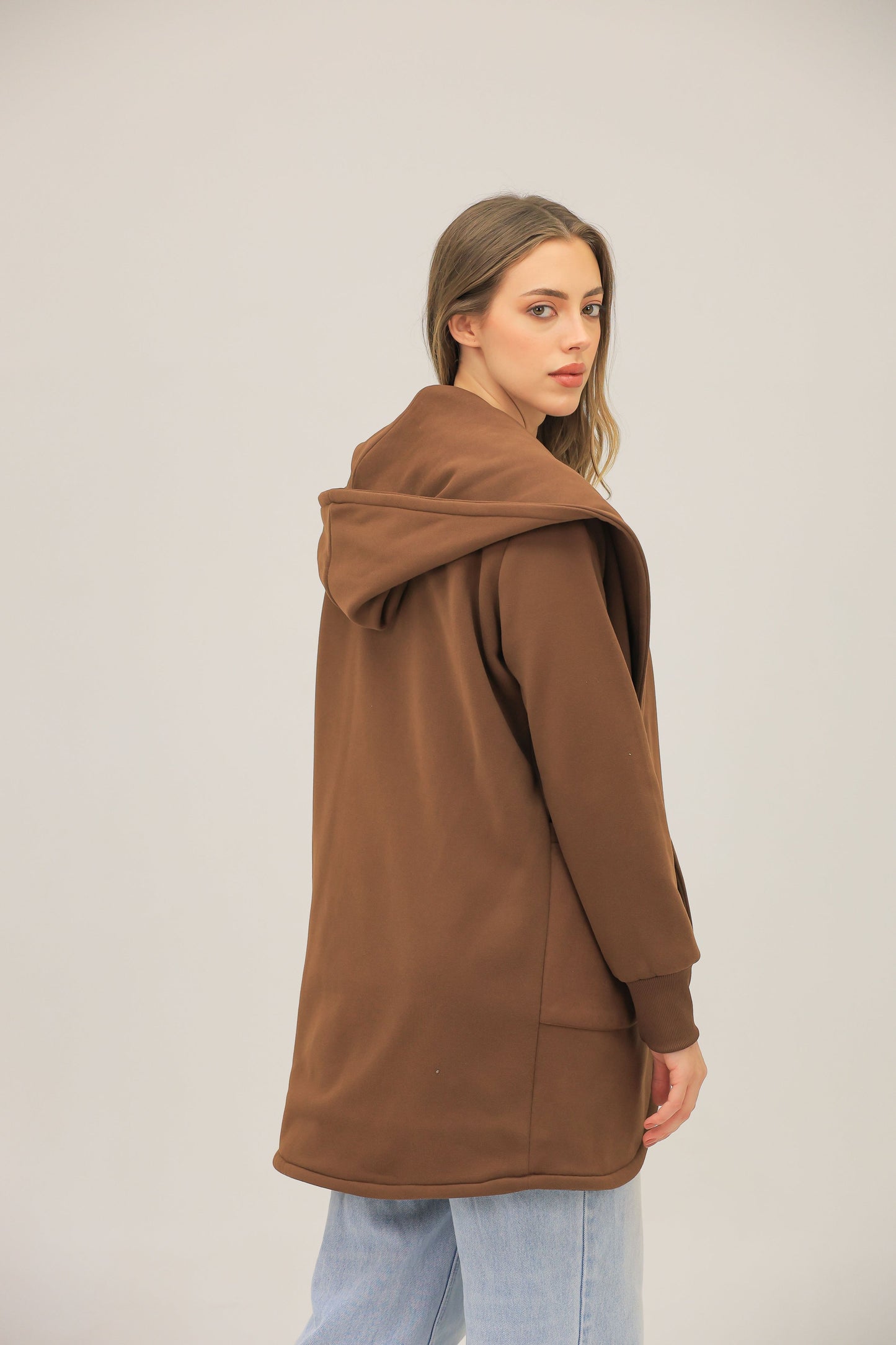 Hooded Coat with Pockets