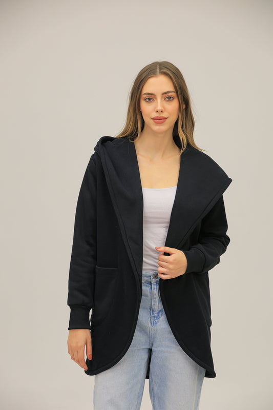 Hooded Coat with Pockets