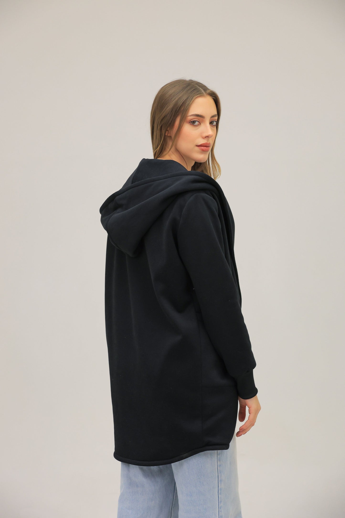 Hooded Coat with Pockets