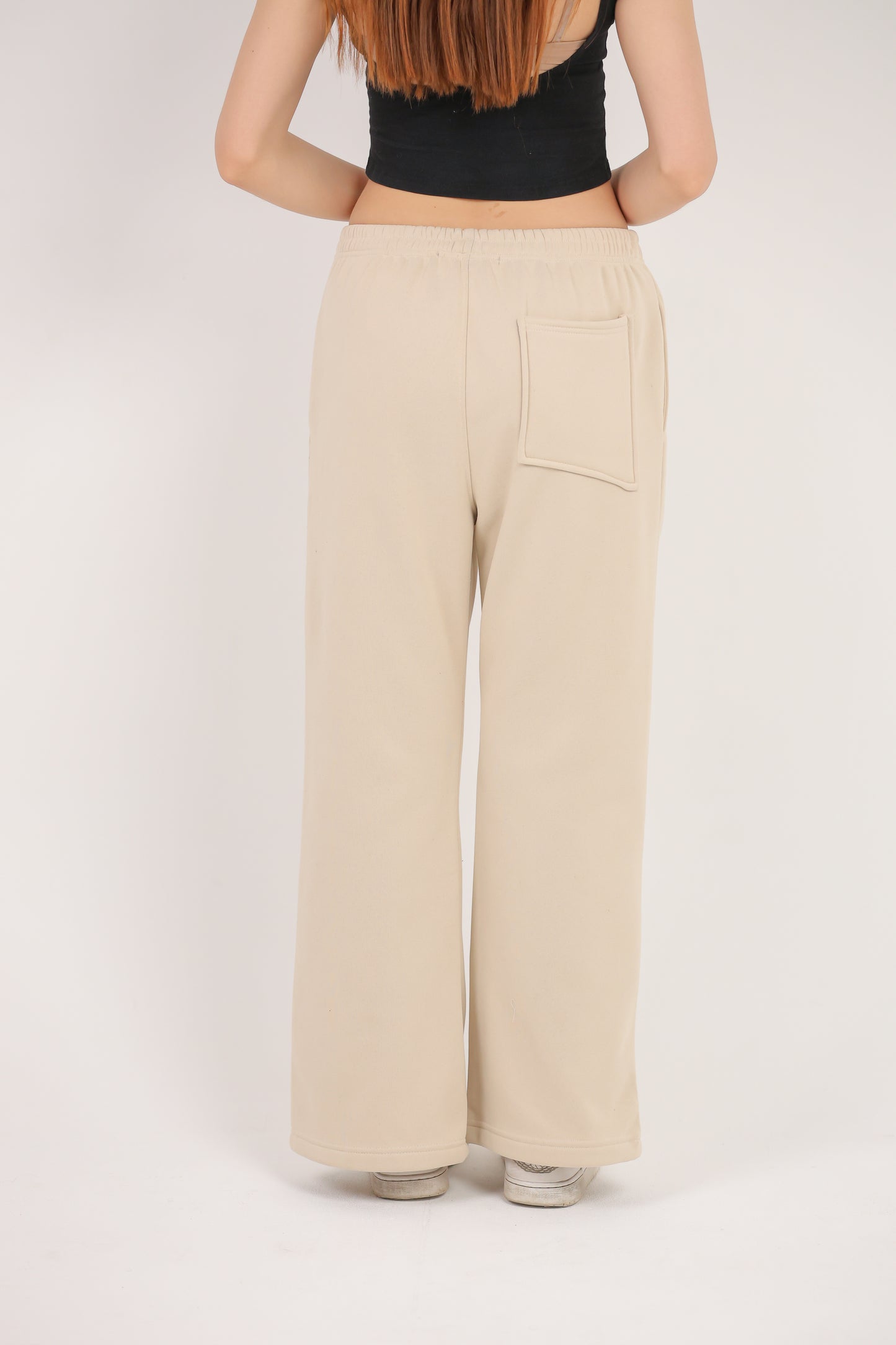 Relaxed Fit Wide-Leg Pants with Side Slits