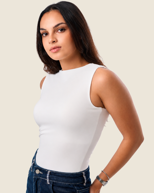 Crewneck Tank Top - Off-White
