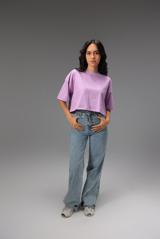 Basic Oversized Cropped T-shirt