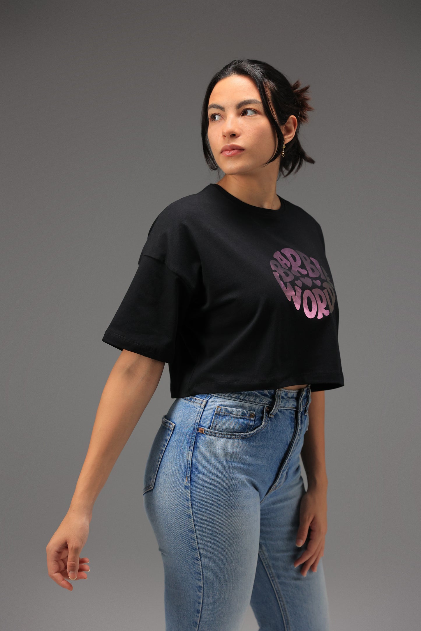 Barbie World Oversized Cropped T-shirt