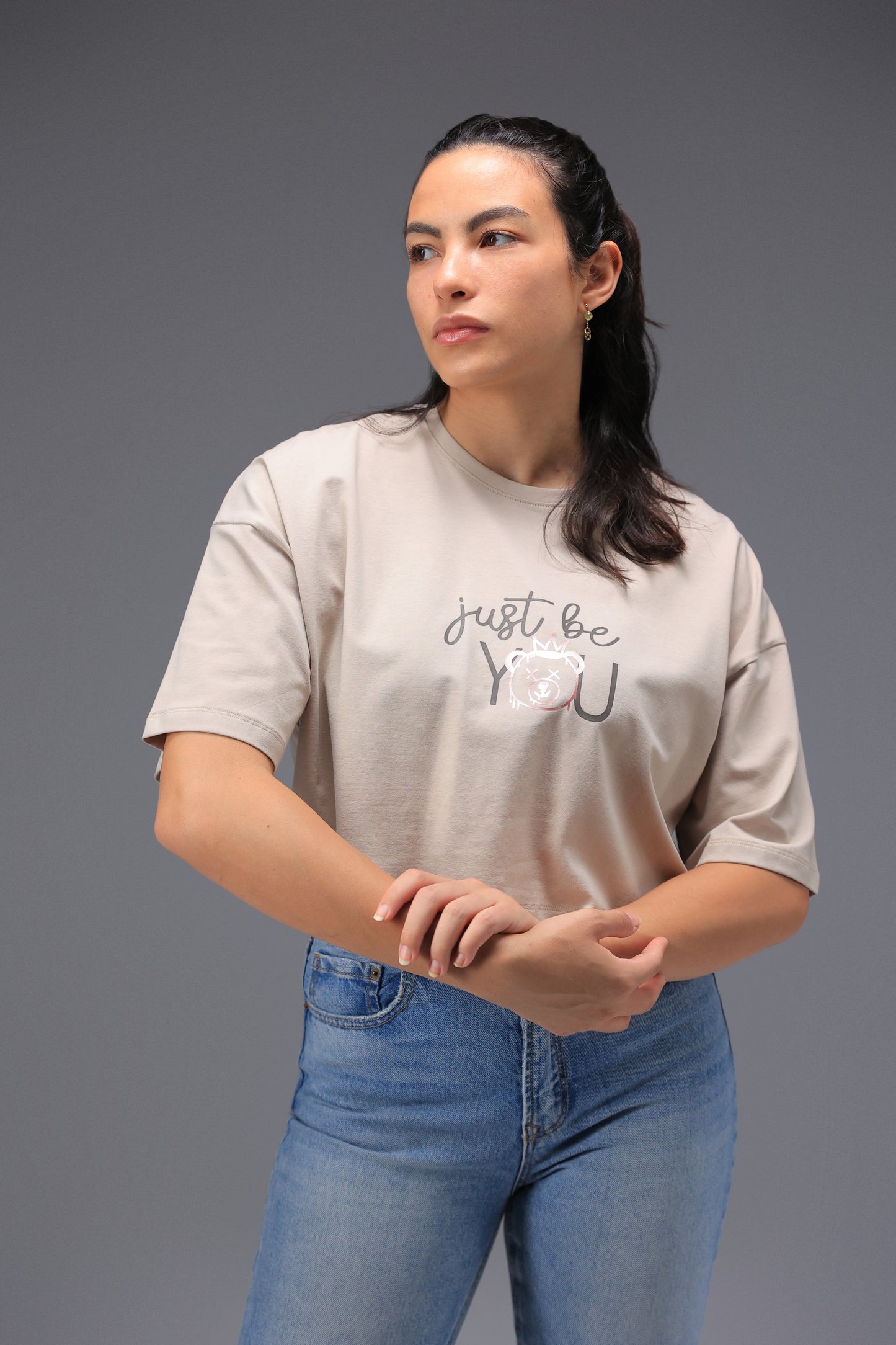 Just Be You Oversized Cropped T-shirt