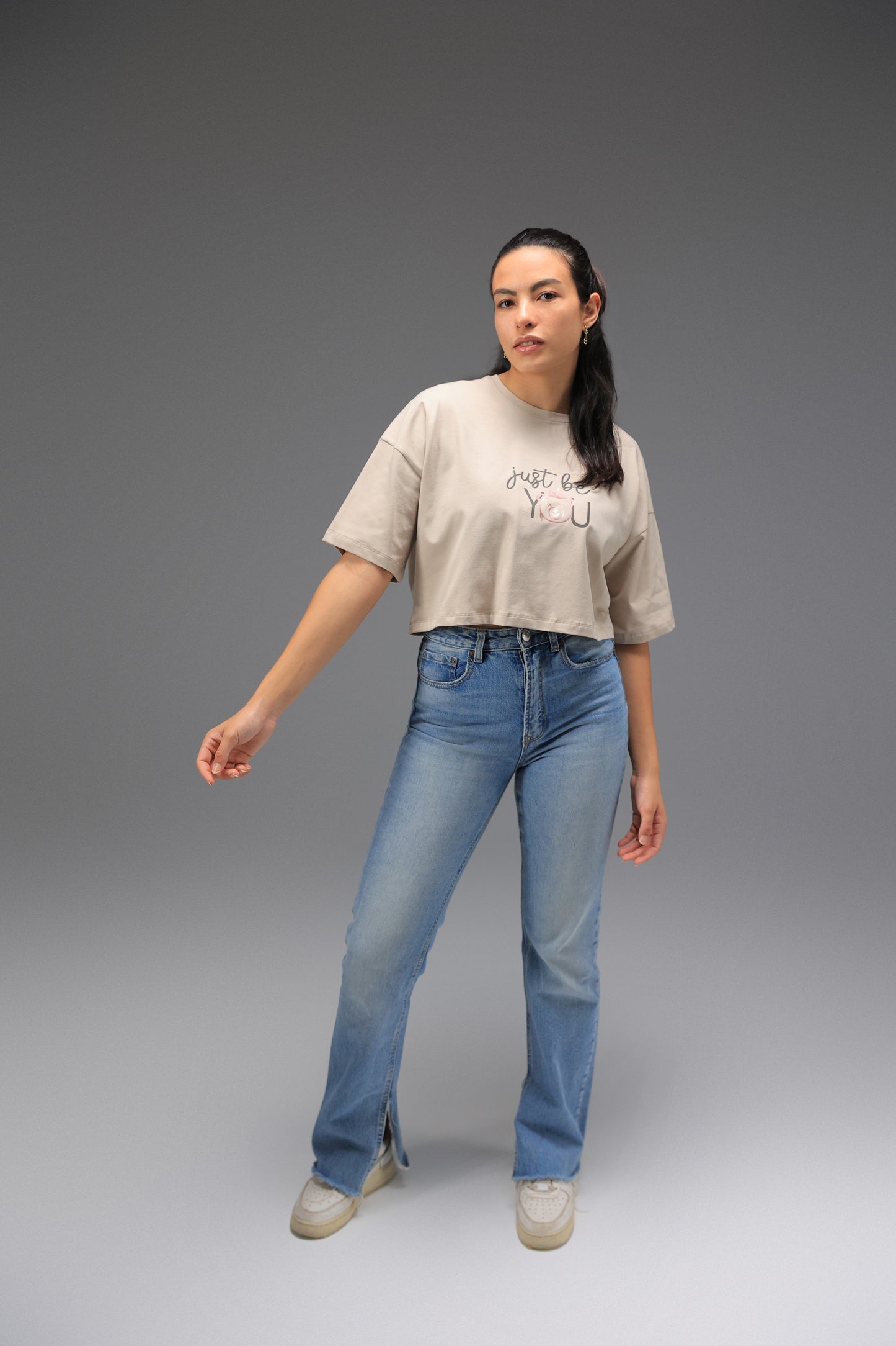 Just Be You Oversized Cropped T-shirt