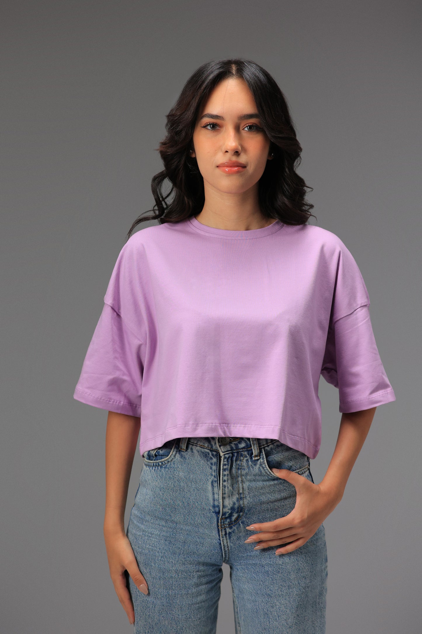 Basic Oversized Cropped T-shirt