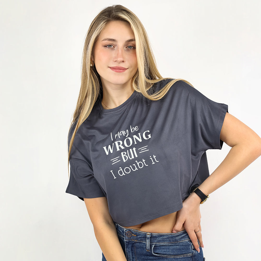 Cropped T-Shirt – Confident Quote