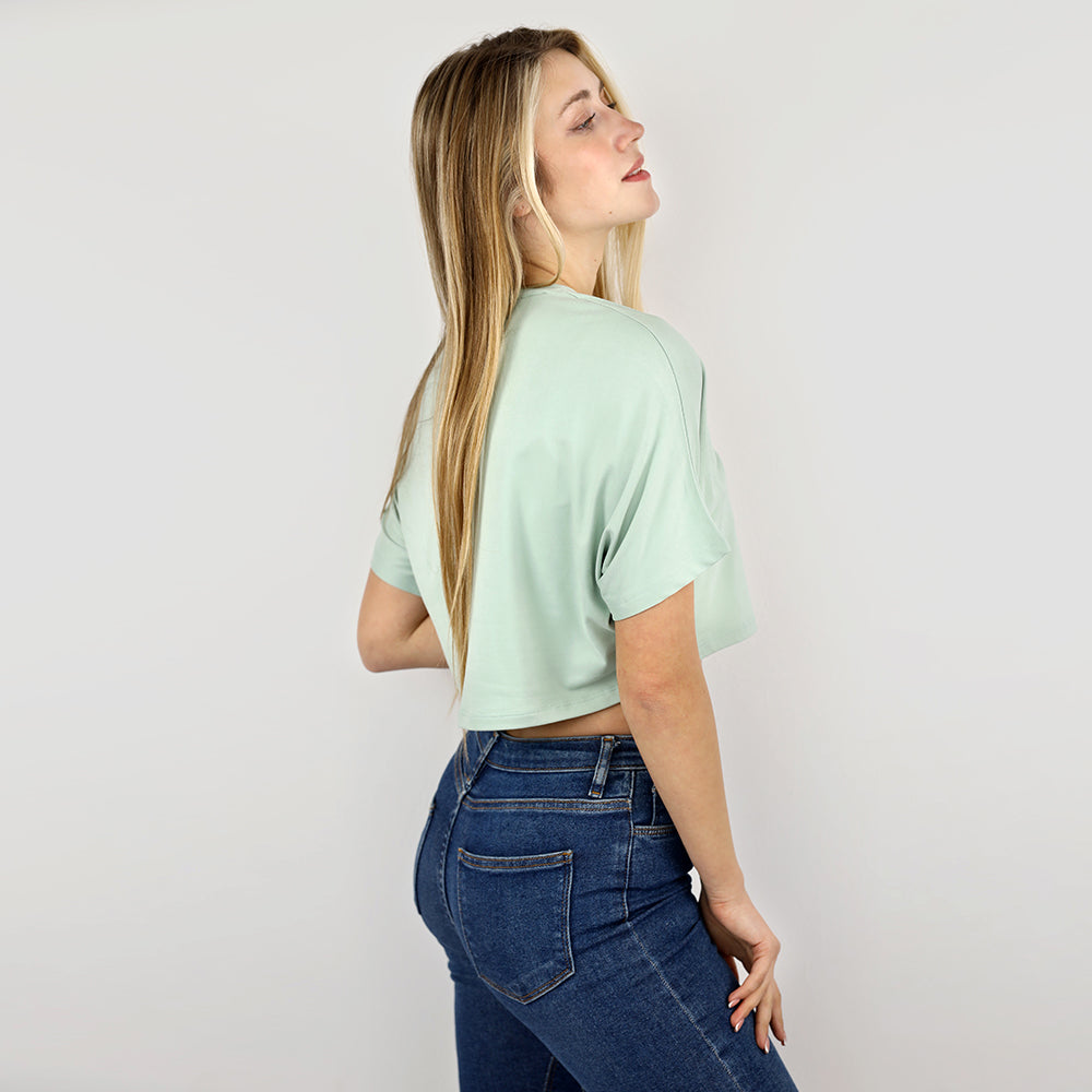 Cropped T-Shirt – Moonlit Floral Print