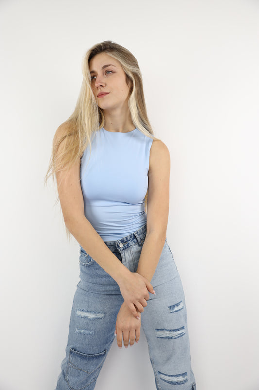 Baby Blue Crewneck Tank Top