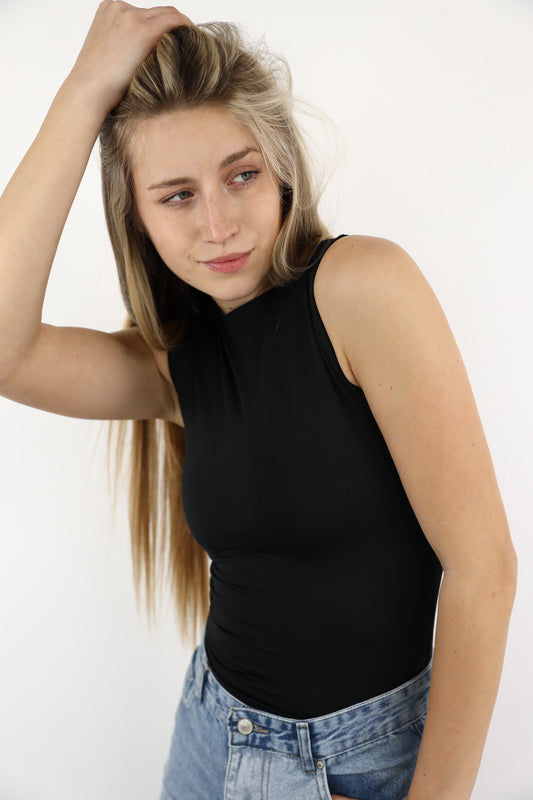 Black Crewneck Tank Top