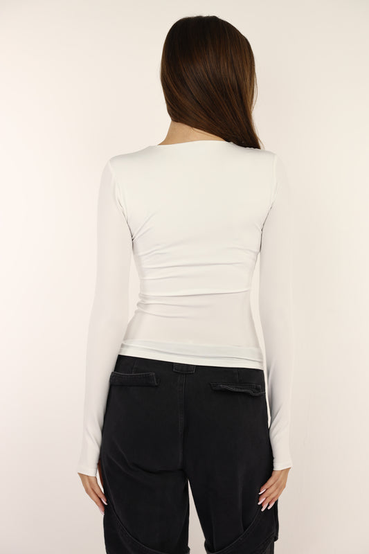 Off-White Drapes Long Sleeves Top Finger Hole