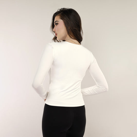 Off-White Classic Crew Neck Zip Up Jacket With Finger-Holes