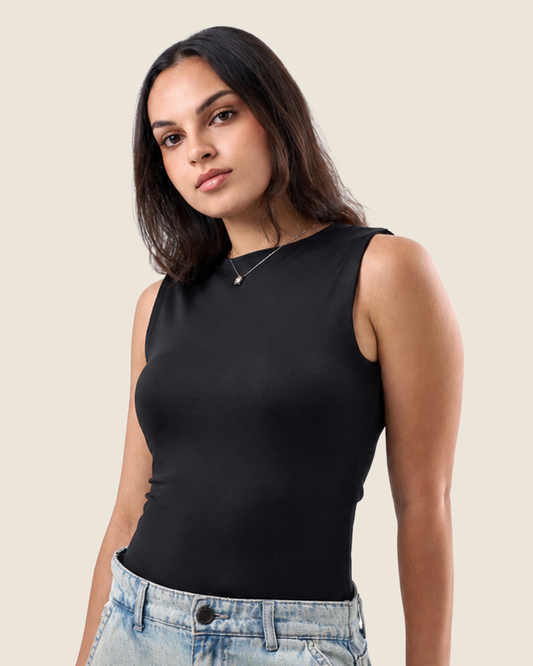 Crewneck Tank Top - Black